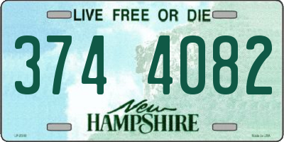 NH license plate 3744082