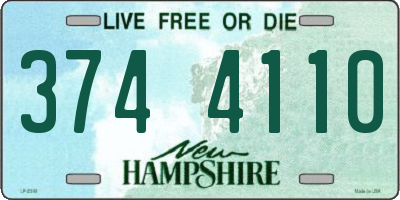 NH license plate 3744110