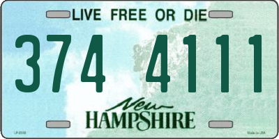 NH license plate 3744111