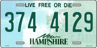 NH license plate 3744129