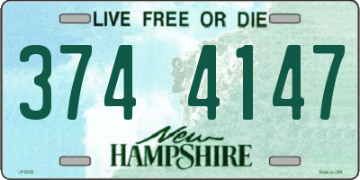 NH license plate 3744147