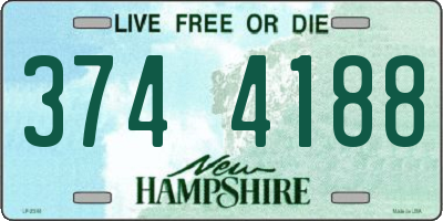 NH license plate 3744188