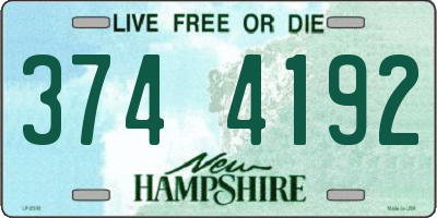 NH license plate 3744192
