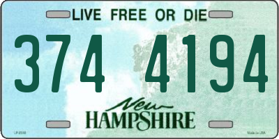 NH license plate 3744194