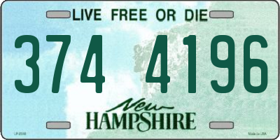 NH license plate 3744196