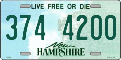 NH license plate 3744200