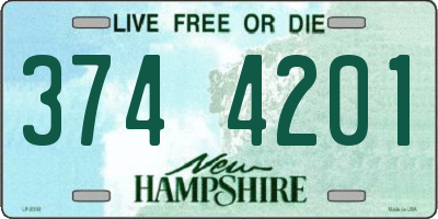 NH license plate 3744201