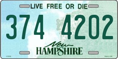 NH license plate 3744202