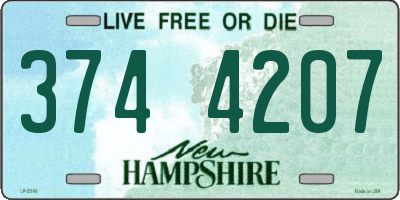NH license plate 3744207