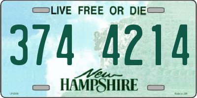 NH license plate 3744214