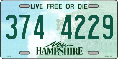 NH license plate 3744229