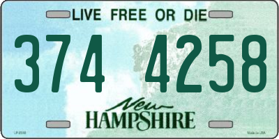 NH license plate 3744258