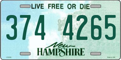 NH license plate 3744265