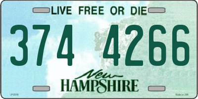 NH license plate 3744266