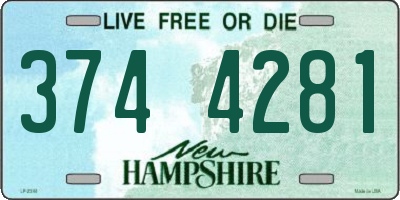 NH license plate 3744281
