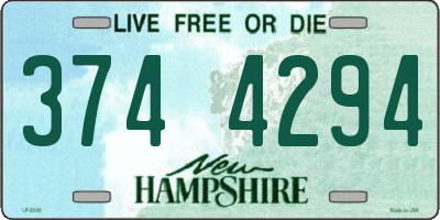 NH license plate 3744294