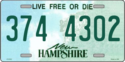 NH license plate 3744302
