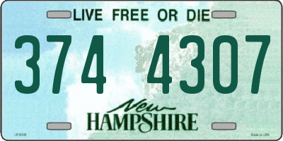 NH license plate 3744307