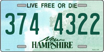 NH license plate 3744322