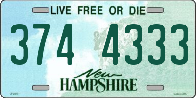 NH license plate 3744333
