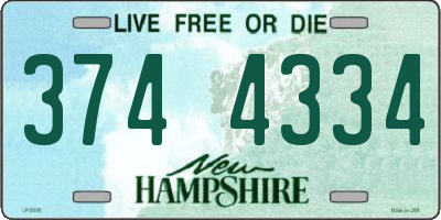 NH license plate 3744334