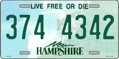 NH license plate 3744342