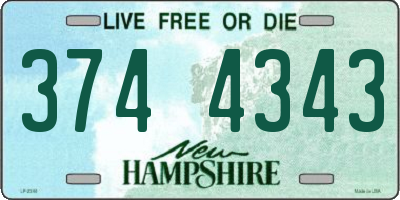 NH license plate 3744343