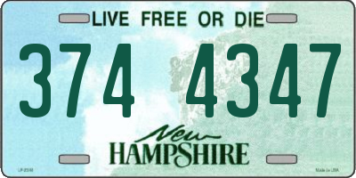 NH license plate 3744347