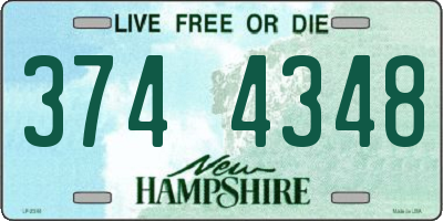 NH license plate 3744348