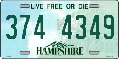 NH license plate 3744349