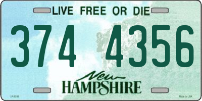 NH license plate 3744356
