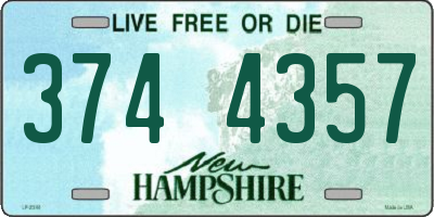 NH license plate 3744357