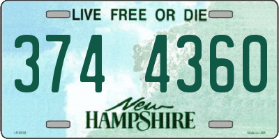 NH license plate 3744360