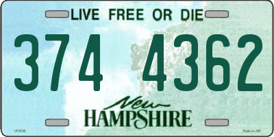 NH license plate 3744362