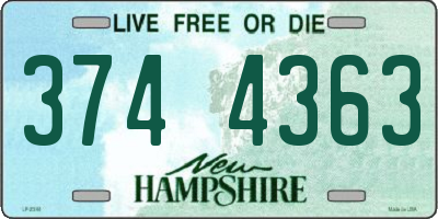 NH license plate 3744363