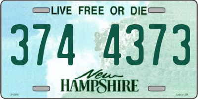 NH license plate 3744373