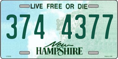 NH license plate 3744377