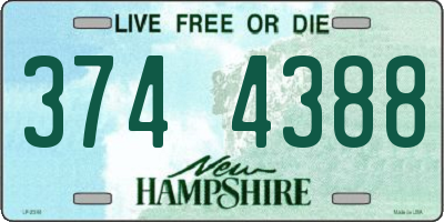 NH license plate 3744388