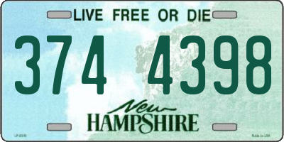 NH license plate 3744398