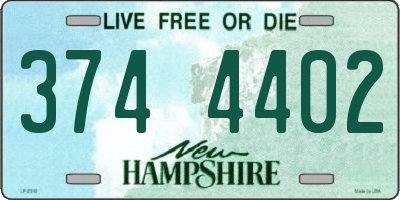 NH license plate 3744402