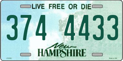 NH license plate 3744433