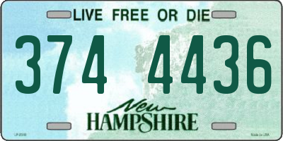 NH license plate 3744436