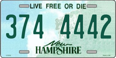 NH license plate 3744442