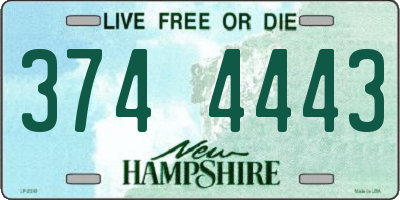 NH license plate 3744443