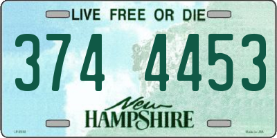 NH license plate 3744453