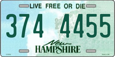 NH license plate 3744455