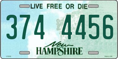 NH license plate 3744456
