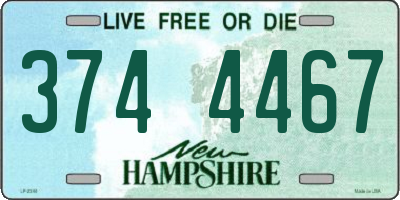 NH license plate 3744467