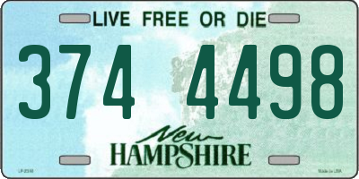 NH license plate 3744498