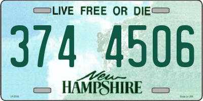 NH license plate 3744506